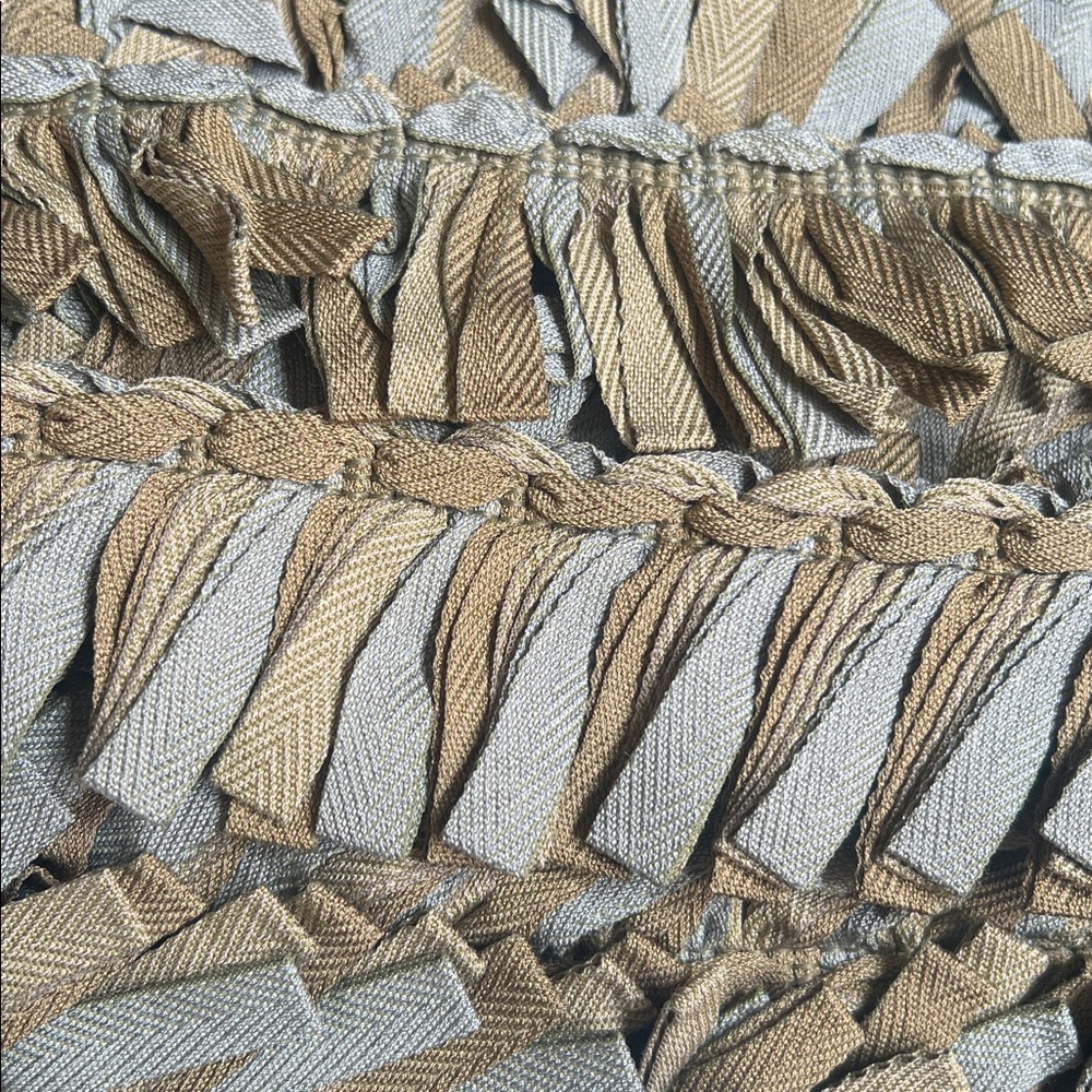 20 yards of Brimar 2 1/4 loop fringe trim made in Italy.  Muted green & blue.